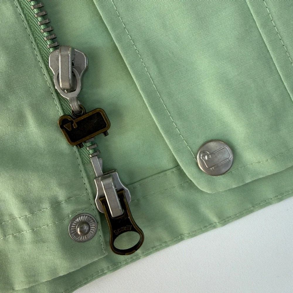 Vintage Woolrich Waxed Heritage Rain Jacket Mens S Sprout Green Utility Hooded